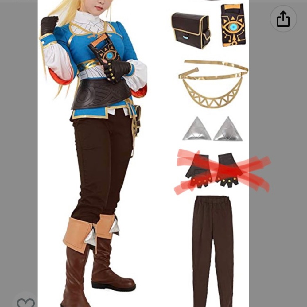 Women’s Zelda Breath of the Wild Cosplay Costume size small